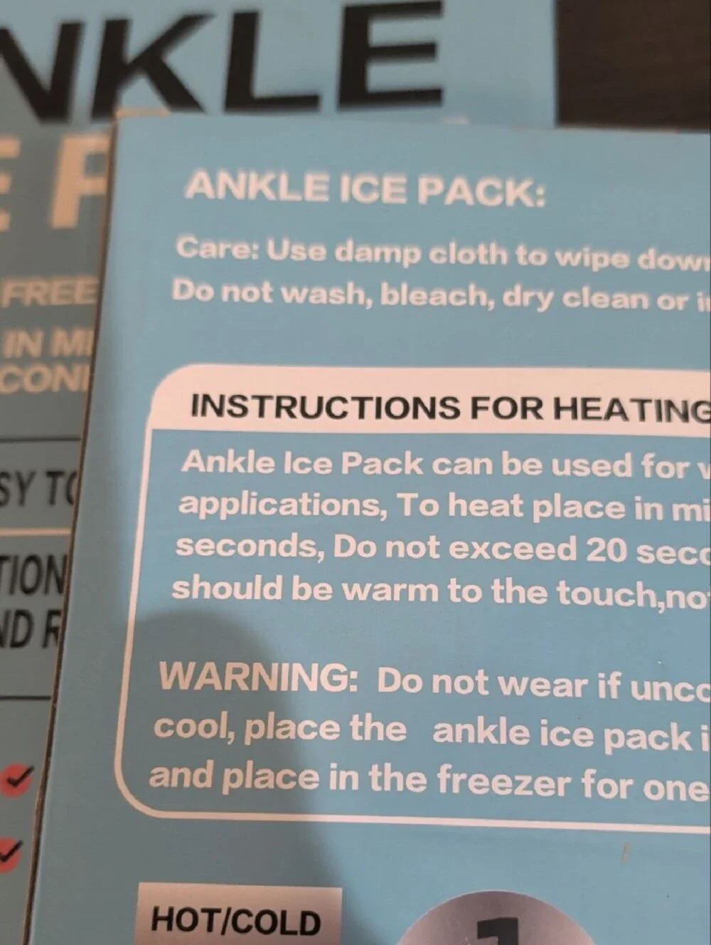 2x Ankle Ice Pack Sleeves - Black